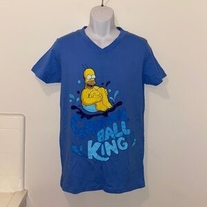 Unisex The Simpsons 25th Anniversary Homer Cannonball King V-Neck Tee